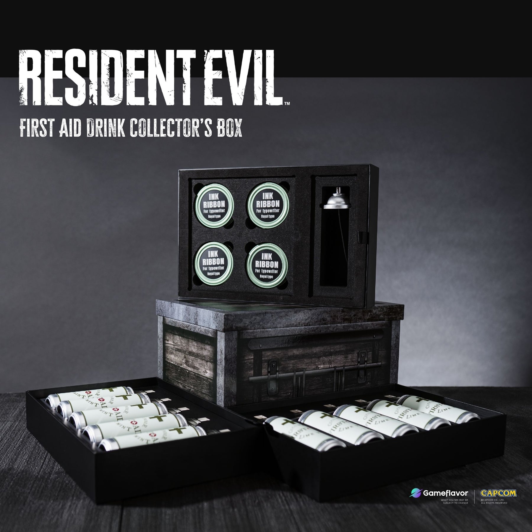 Resident Evil First Aid Drink Collector’s Box – GameFlavor
