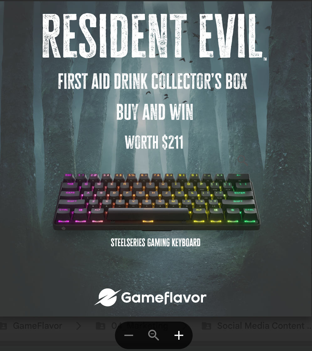 Caixa de colecionador das bebidas First Aid do Resident Evil